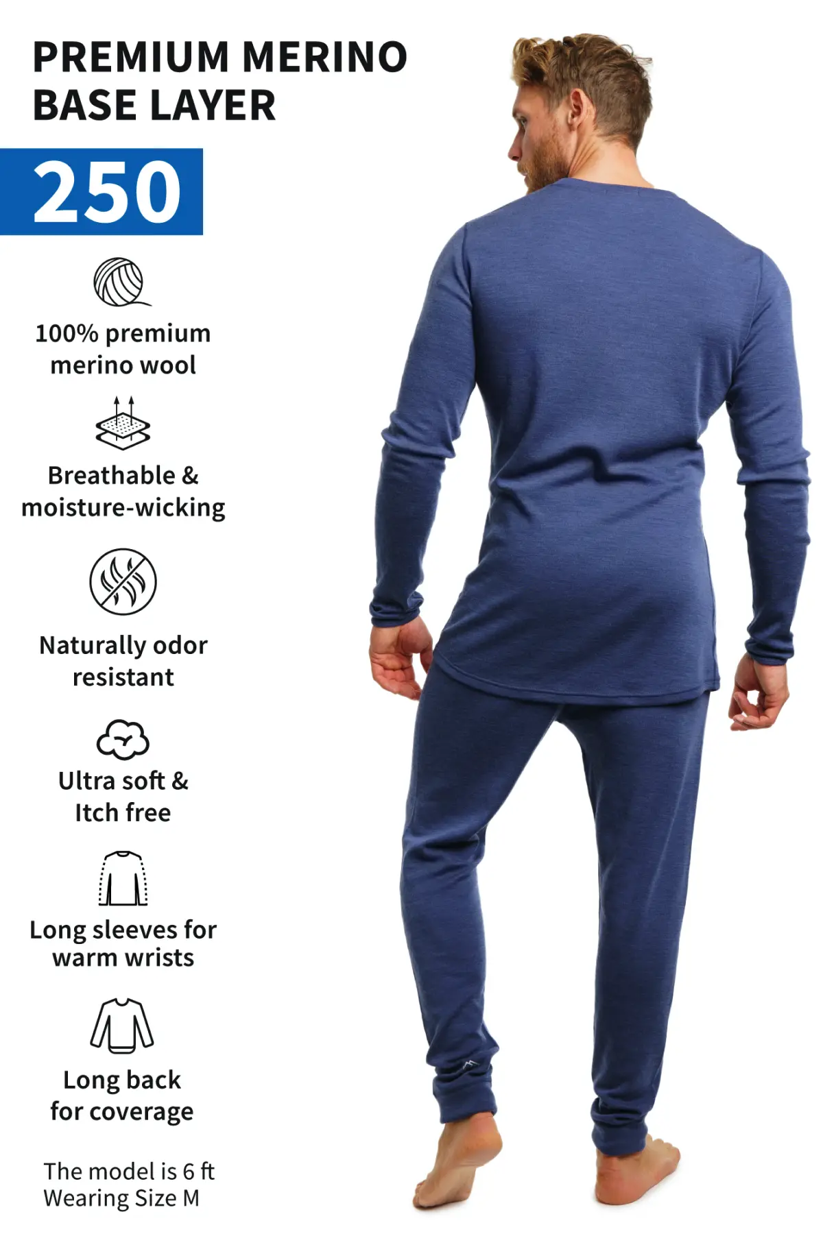 Men's Merino Thermal Set 250 Windsor Blue - Image 4