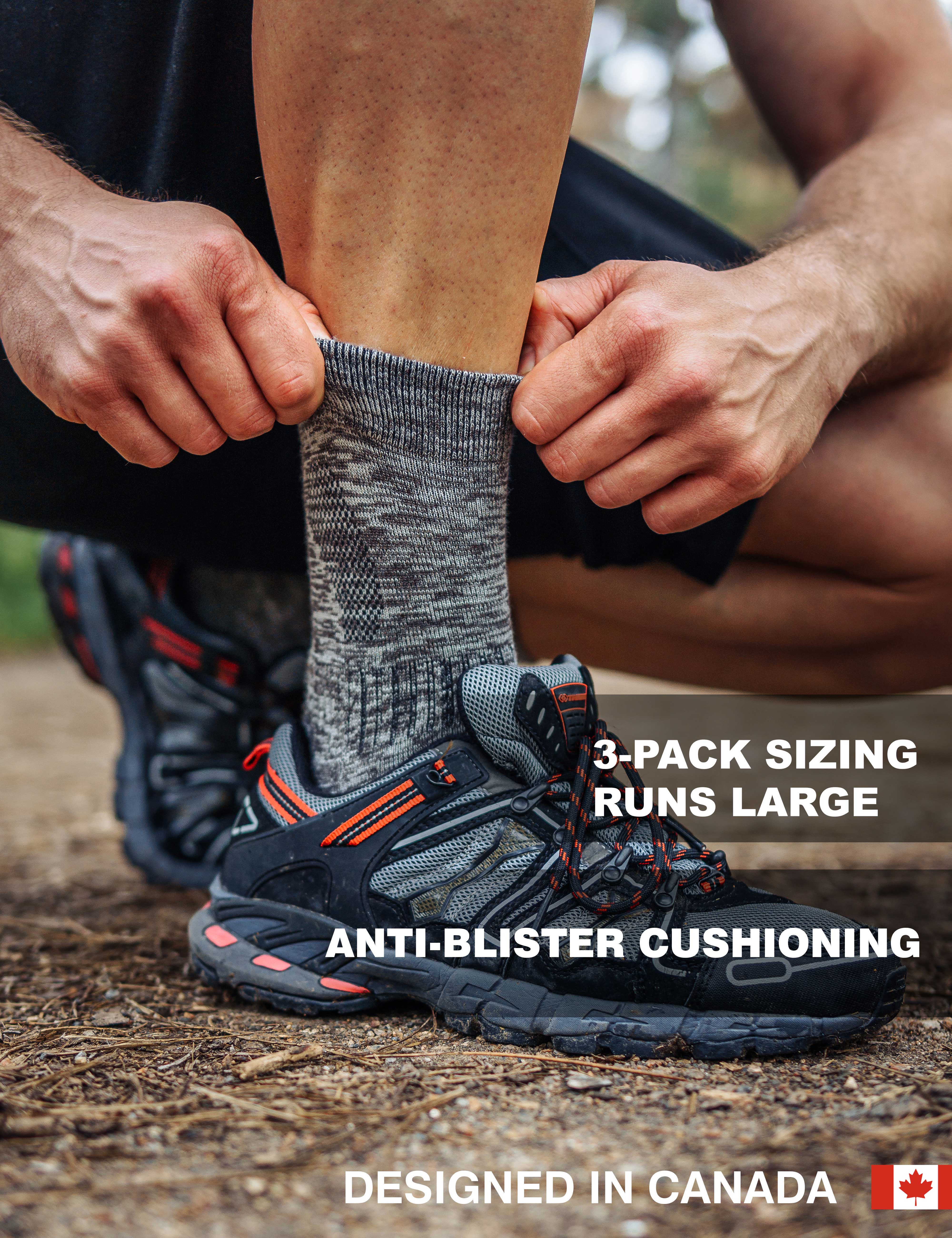 Merino Wool Hiking Socks - (Pack of 2) Black Marble - Image 6