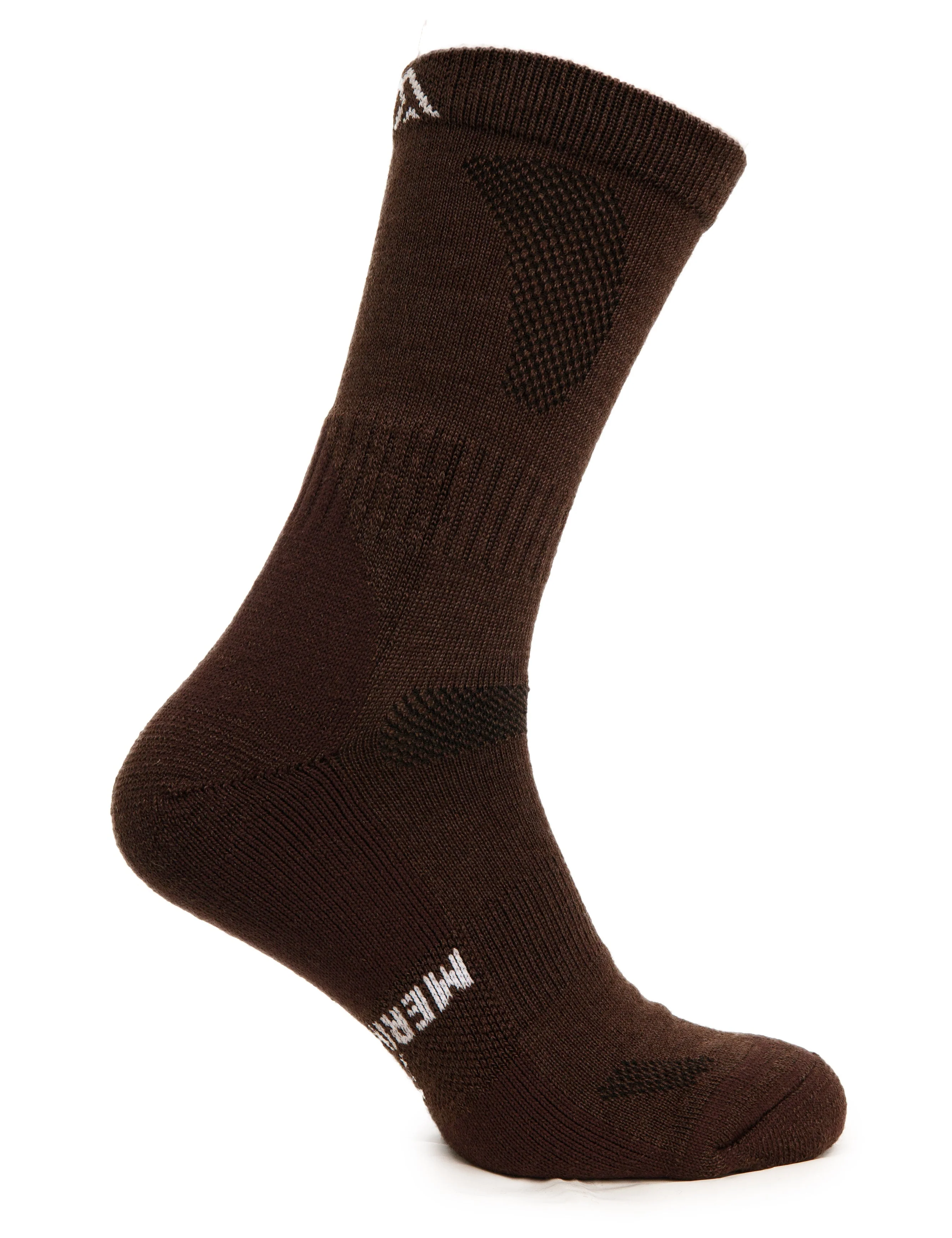 Merino Wool Hiking Socks - (Pack of 3) Brown - Image 3