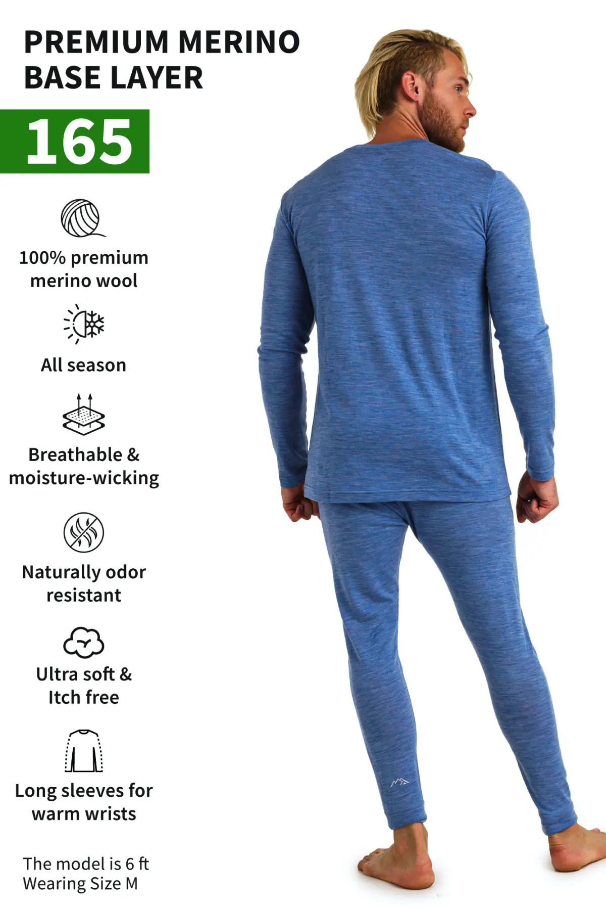 Men's Merino Thermal Set 165 Deep Blue - Image 4