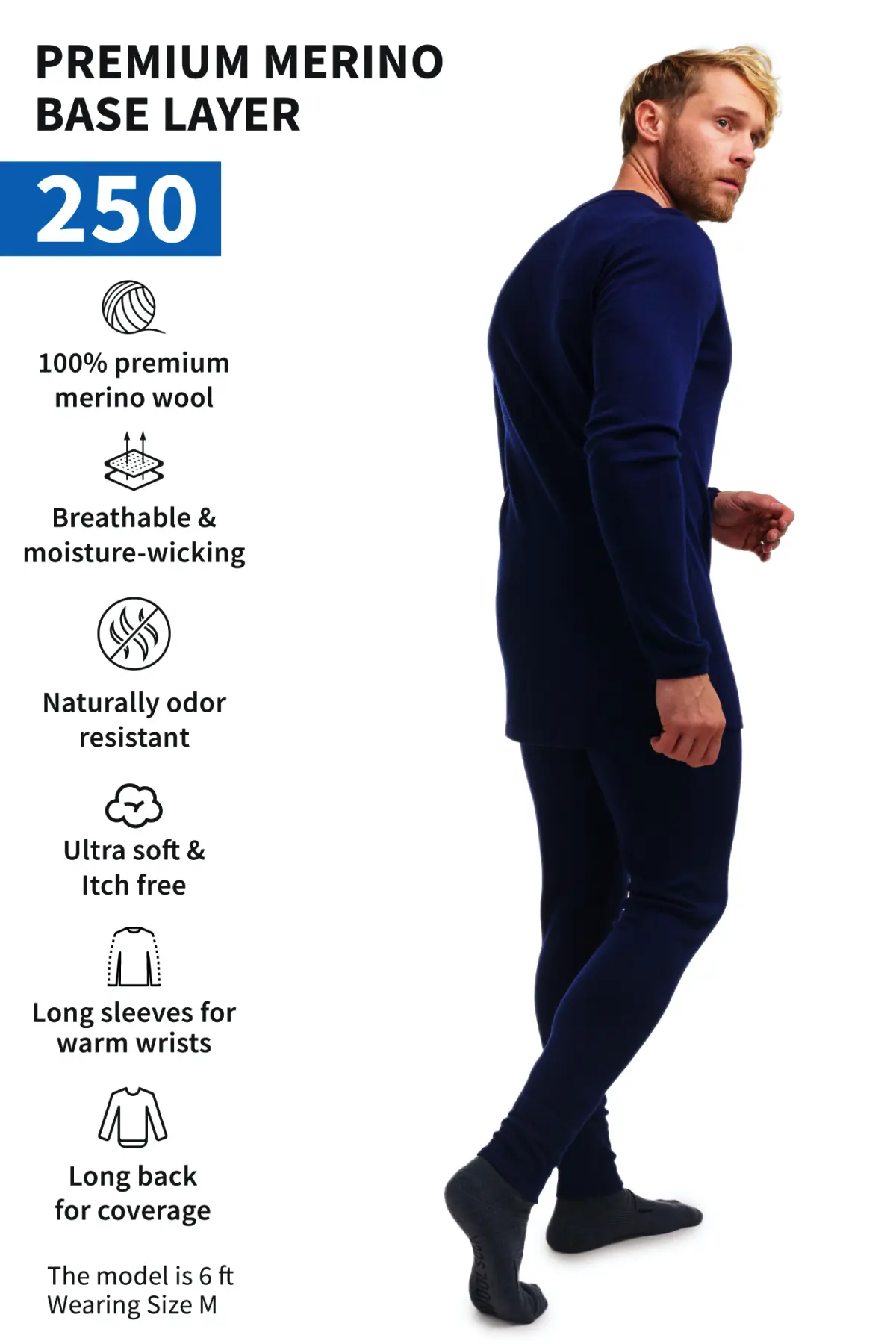 Men's Merino Thermal Set 250 Navy - Image 4