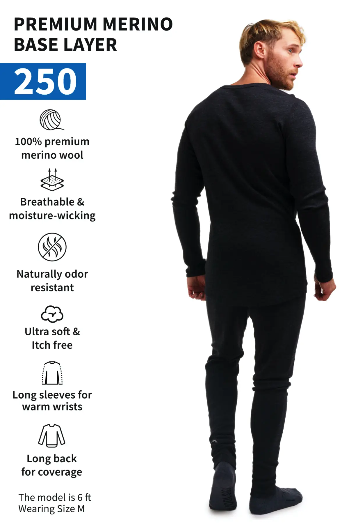 Men's Merino Thermal Set 250 Charcoal Grey - Image 3
