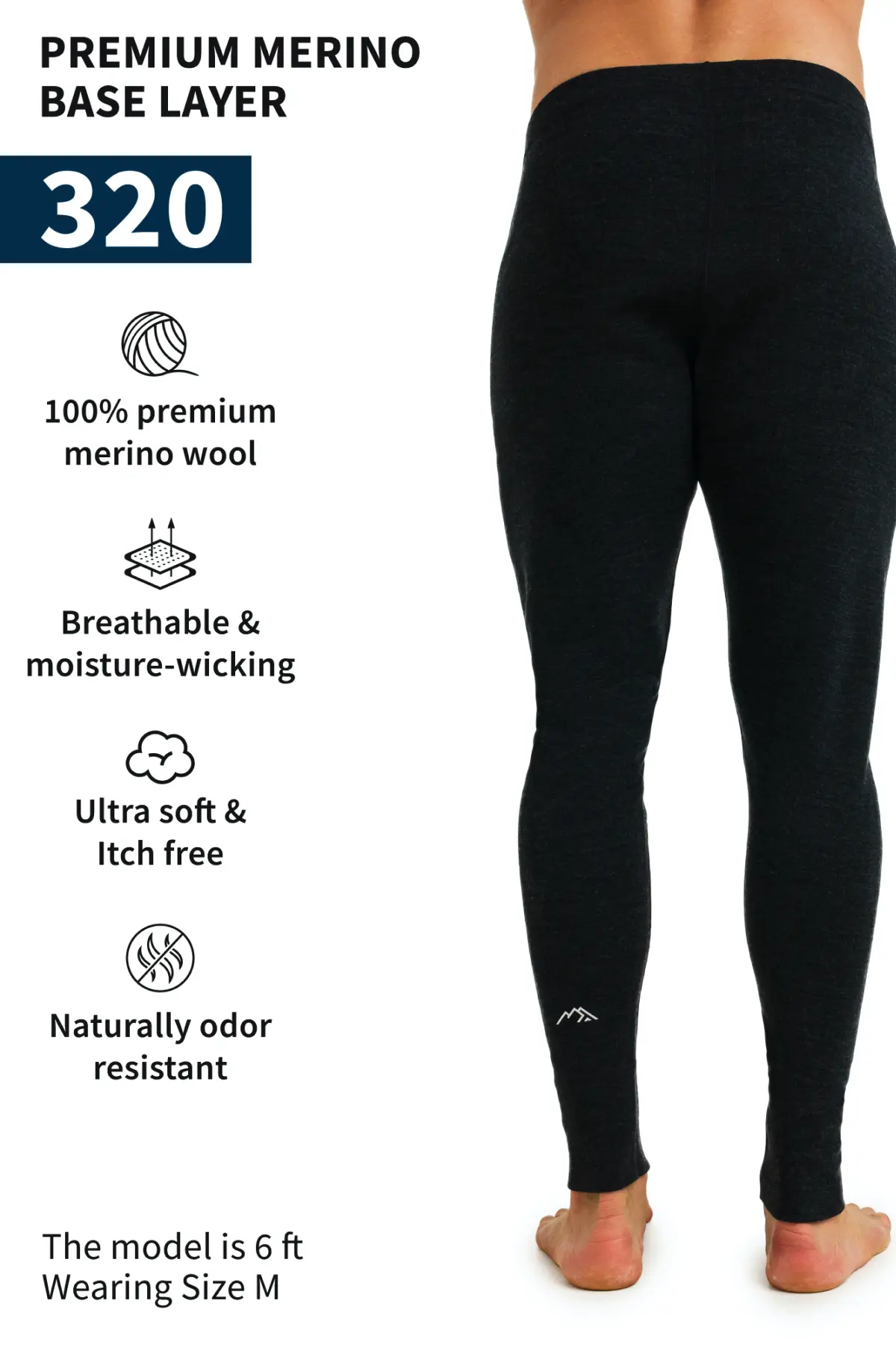 Men's Merino Pants 320 Charcoal Grey - Image 4