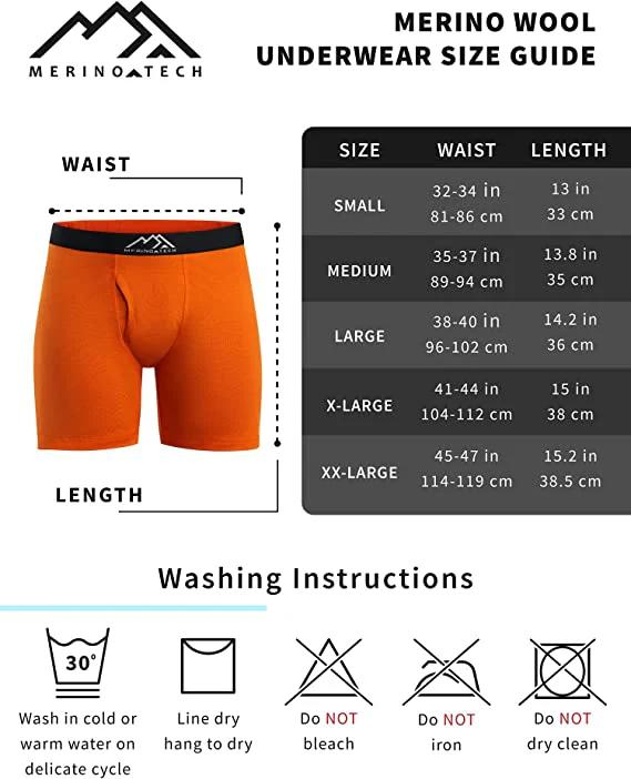 Men's Merino Boxers 190 Brief Heathered Black (2 Pack) - Image 9
