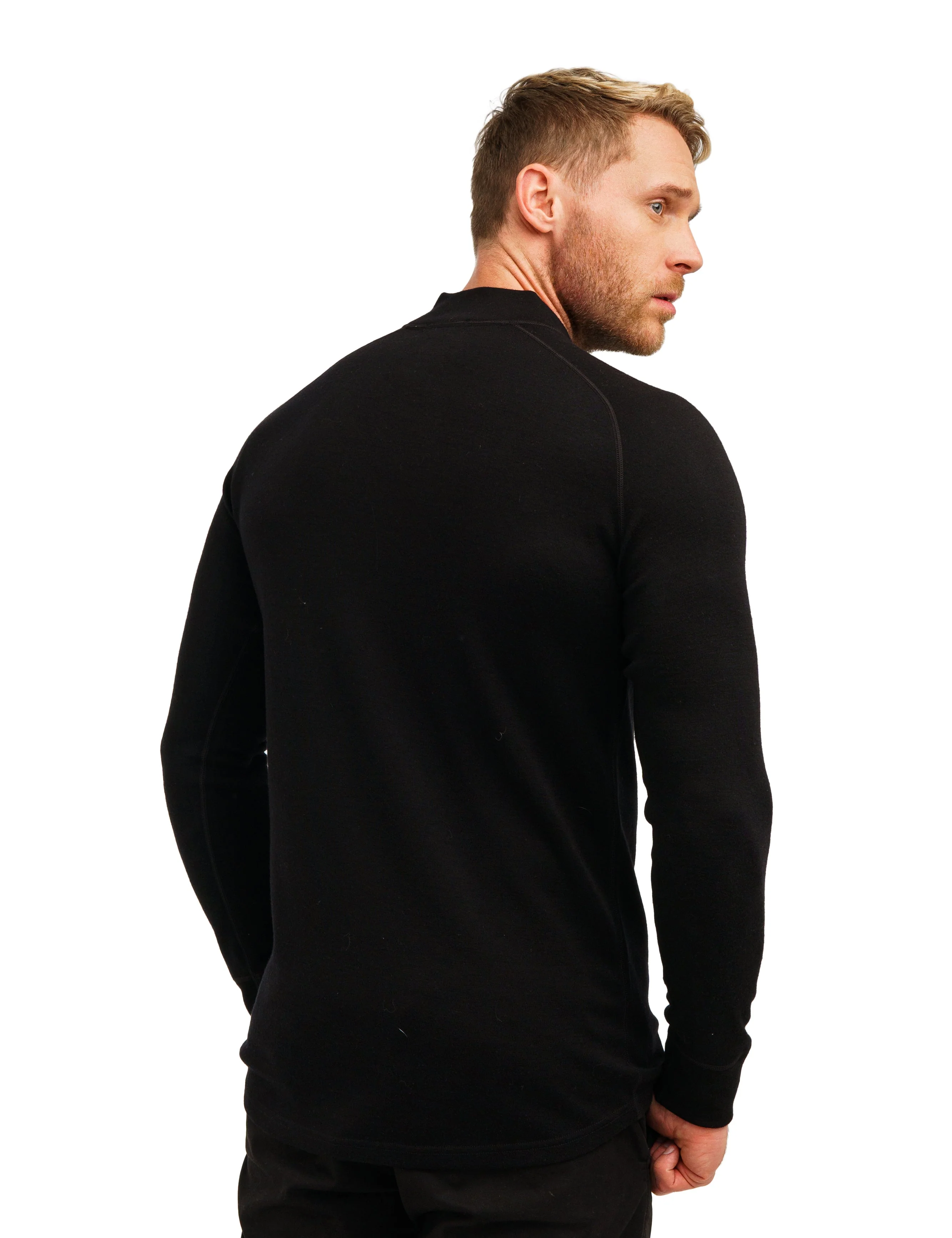 Men's Merino Half Zip Long Sleeve 250 Black - Image 2