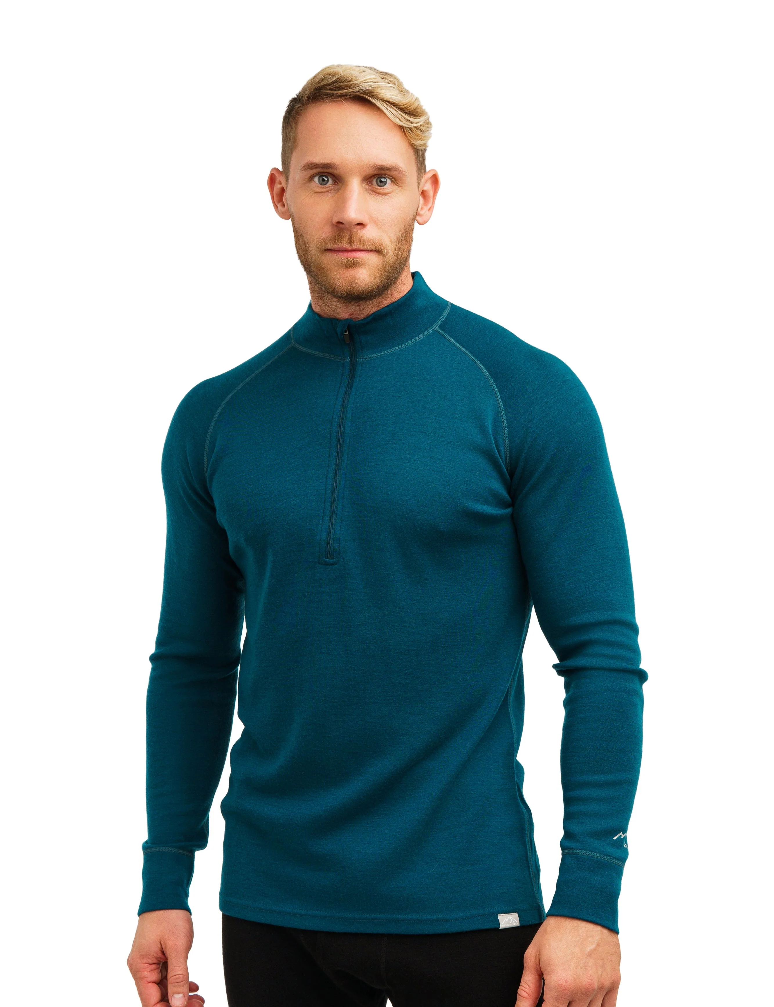 Men's Merino Half Zip Long Sleeve 250 Deep Teal