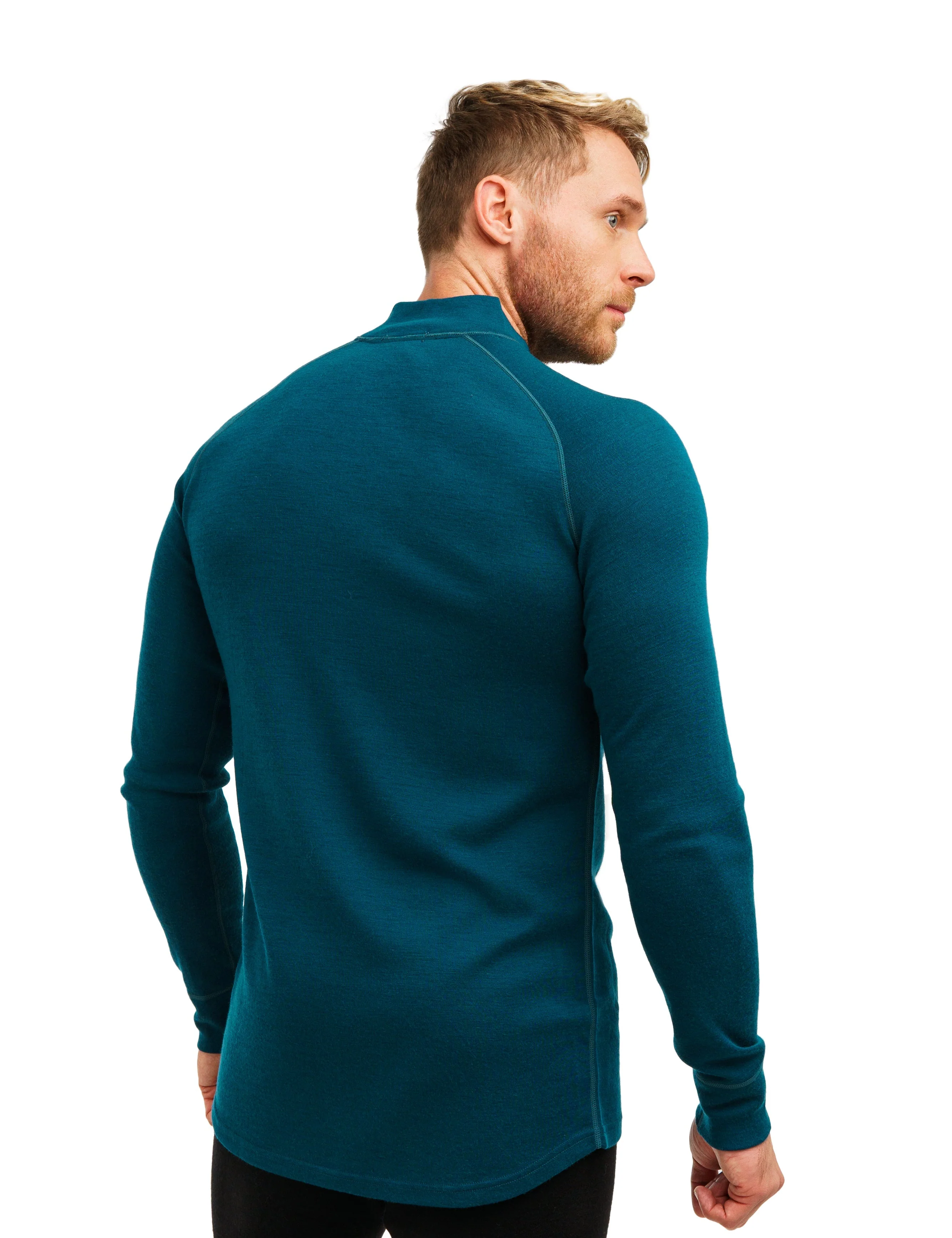 Men's Merino Half Zip Long Sleeve 250 Deep Teal - Image 2