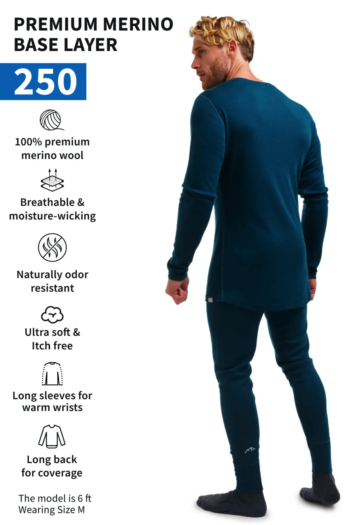 Men's Merino Thermal Set 250 Deep Teal - Image 4