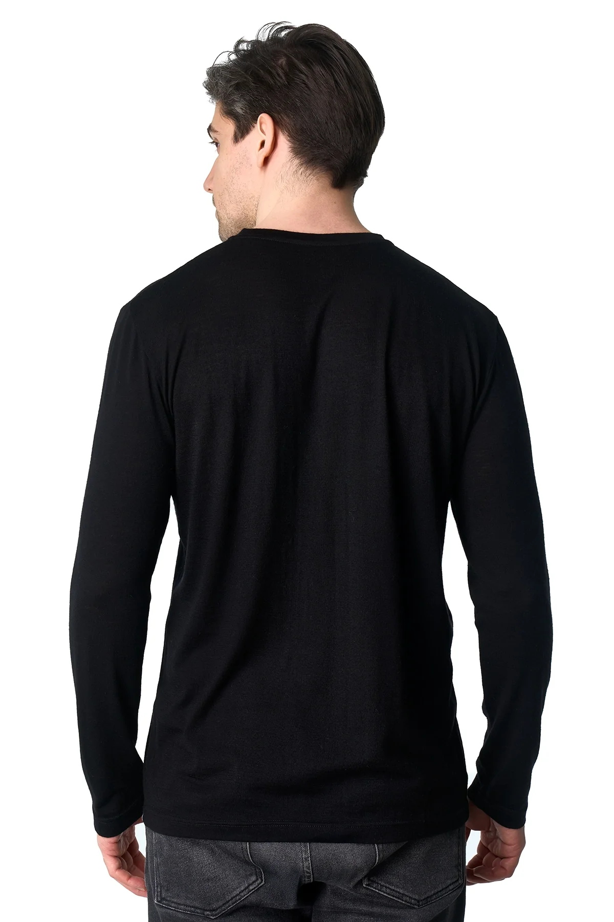 Men's Merino Long Sleeve 190 Black - Image 2
