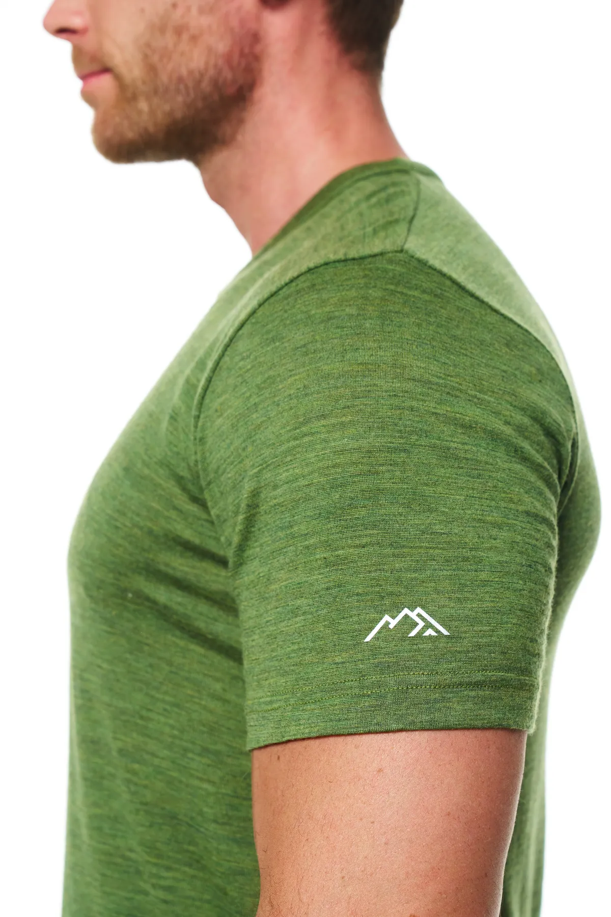 Men's Merino Wool Henley T-shirt 180 Olive Green - Image 7