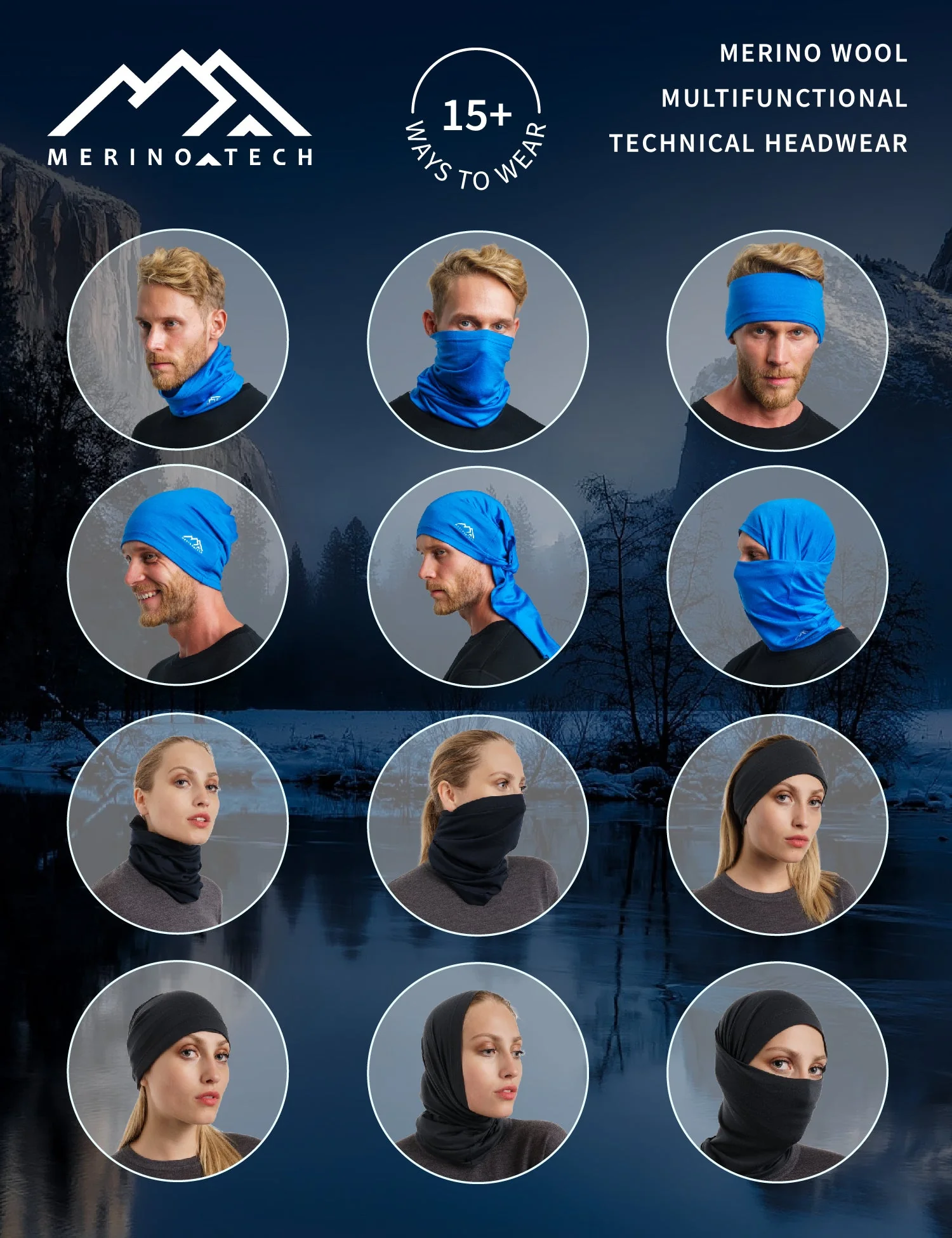 Merino Neck Gaiter 165 Grey Melange - Image 5