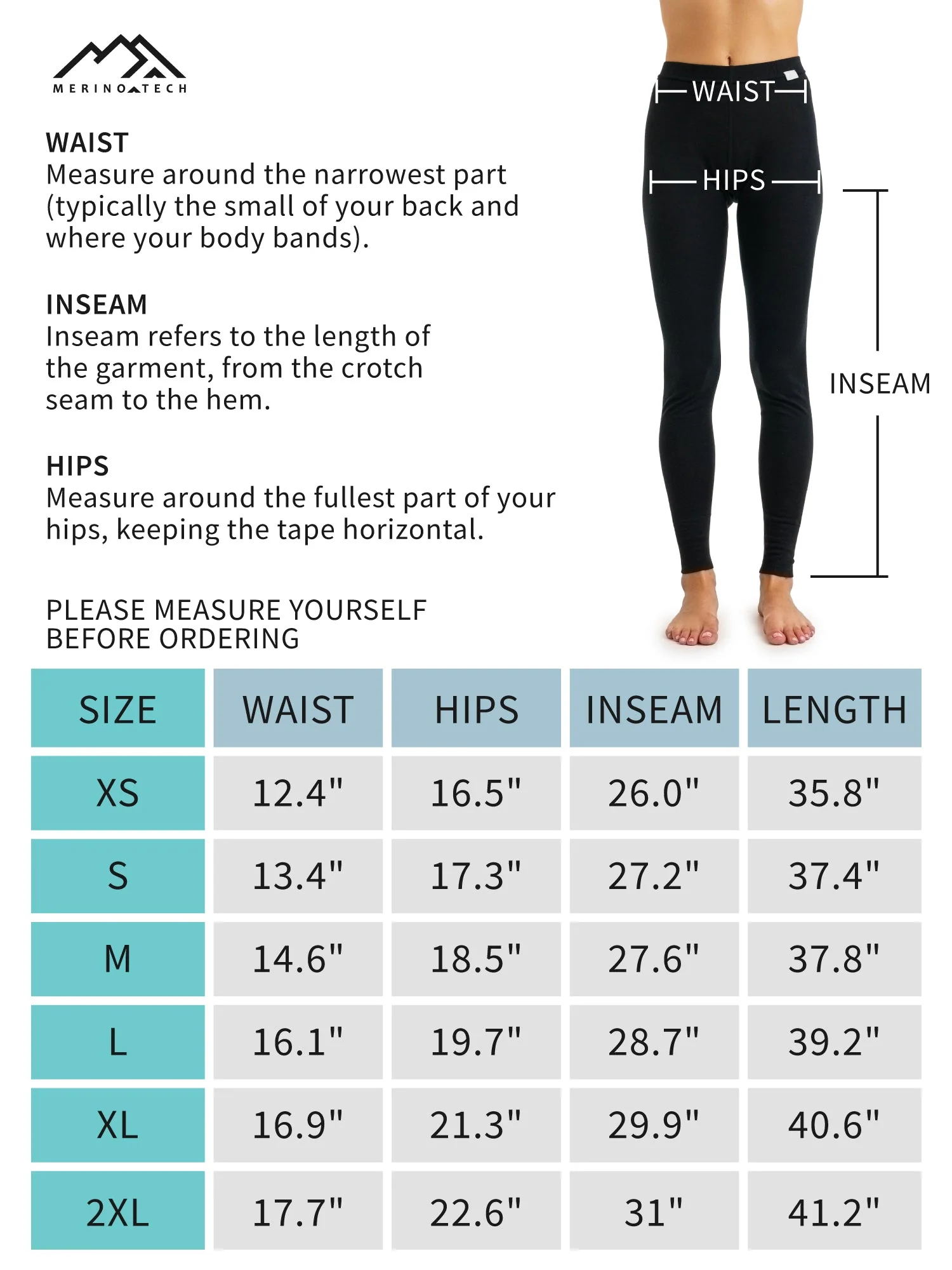 Women's Merino Pants 250 Deep Teal - Image 5