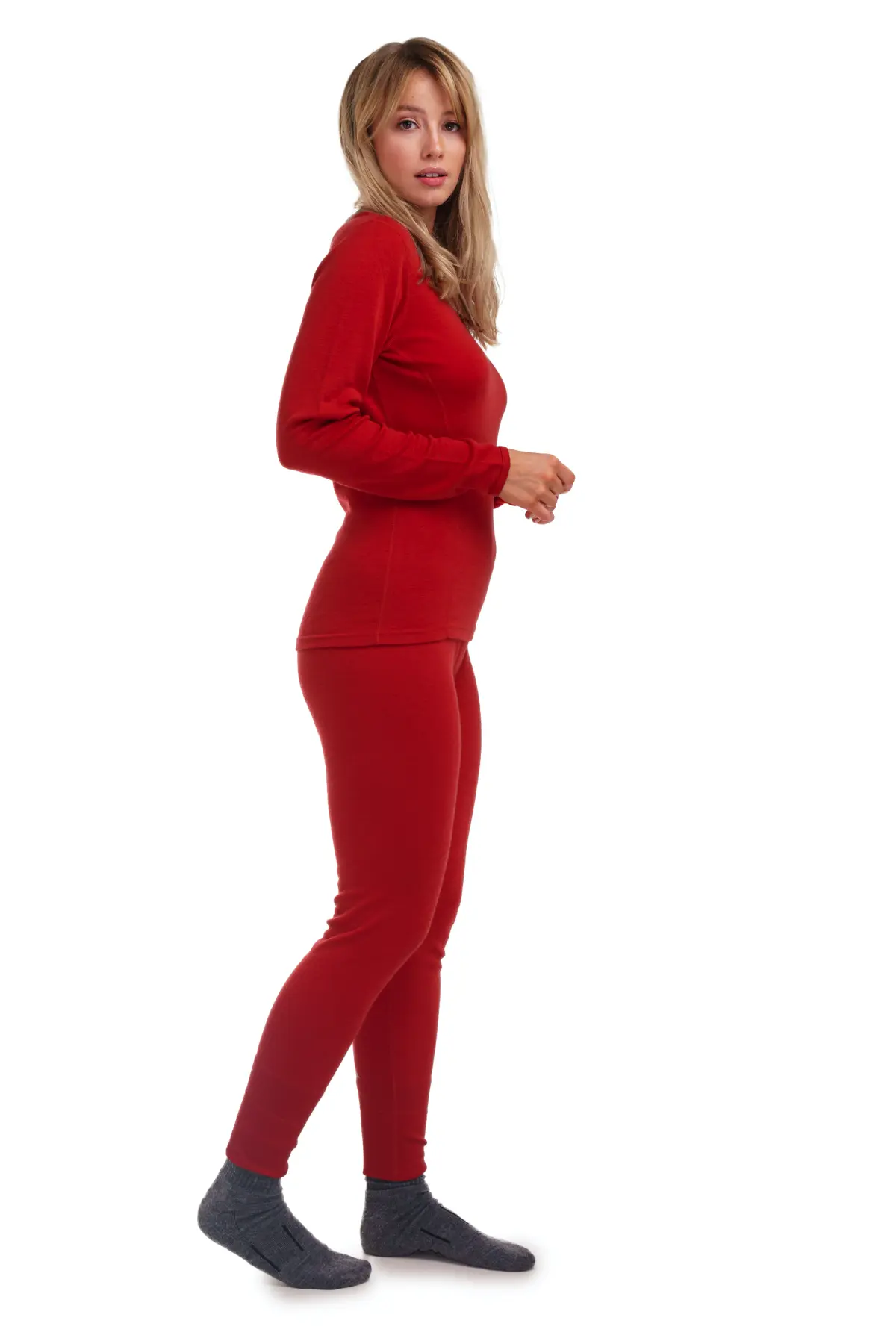 Women's Merino Thermal Set 250 Cherry Red - Image 3