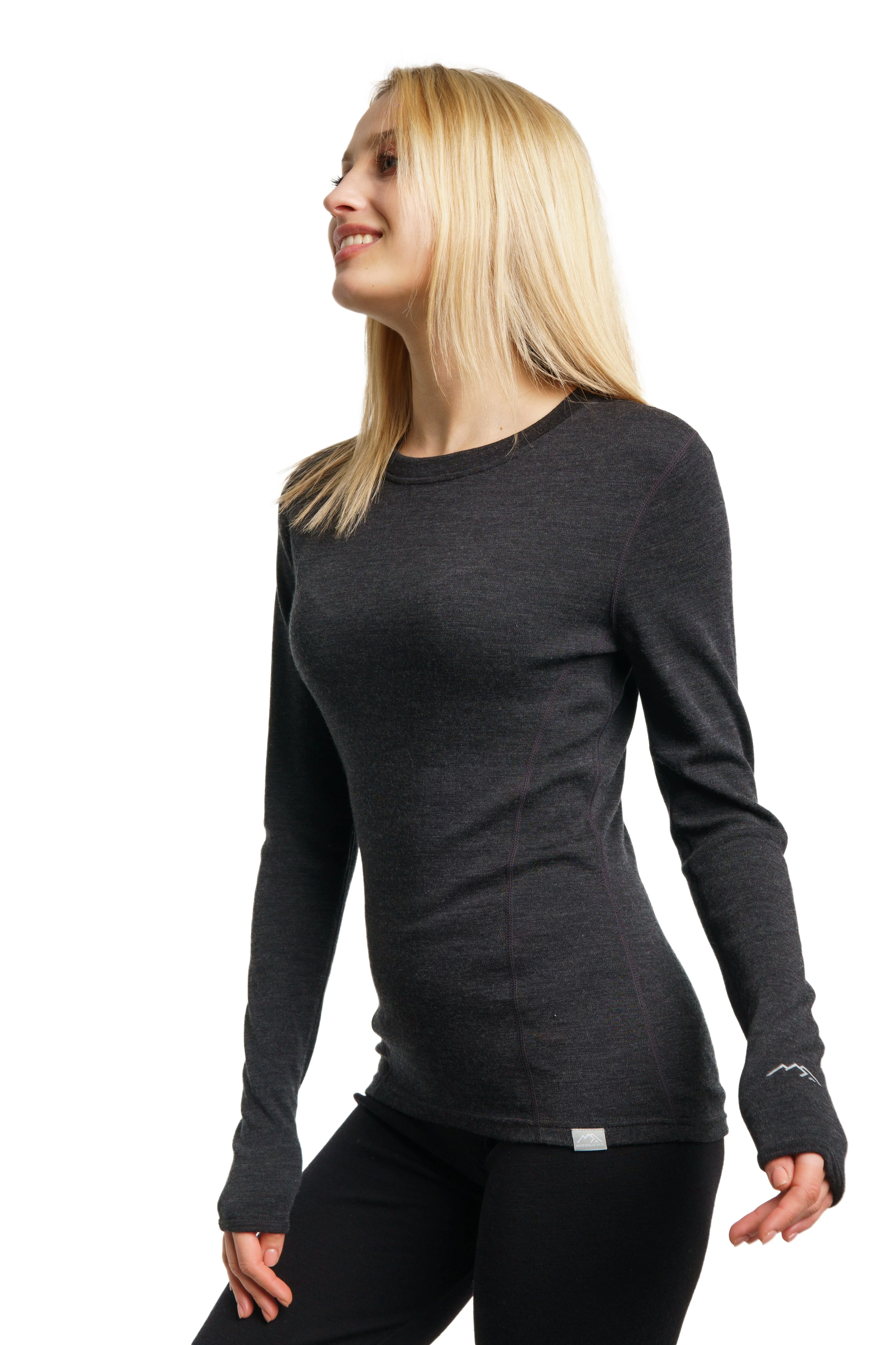 Women's Merino Long Sleeve 250 Charcoal Grey - Image 3