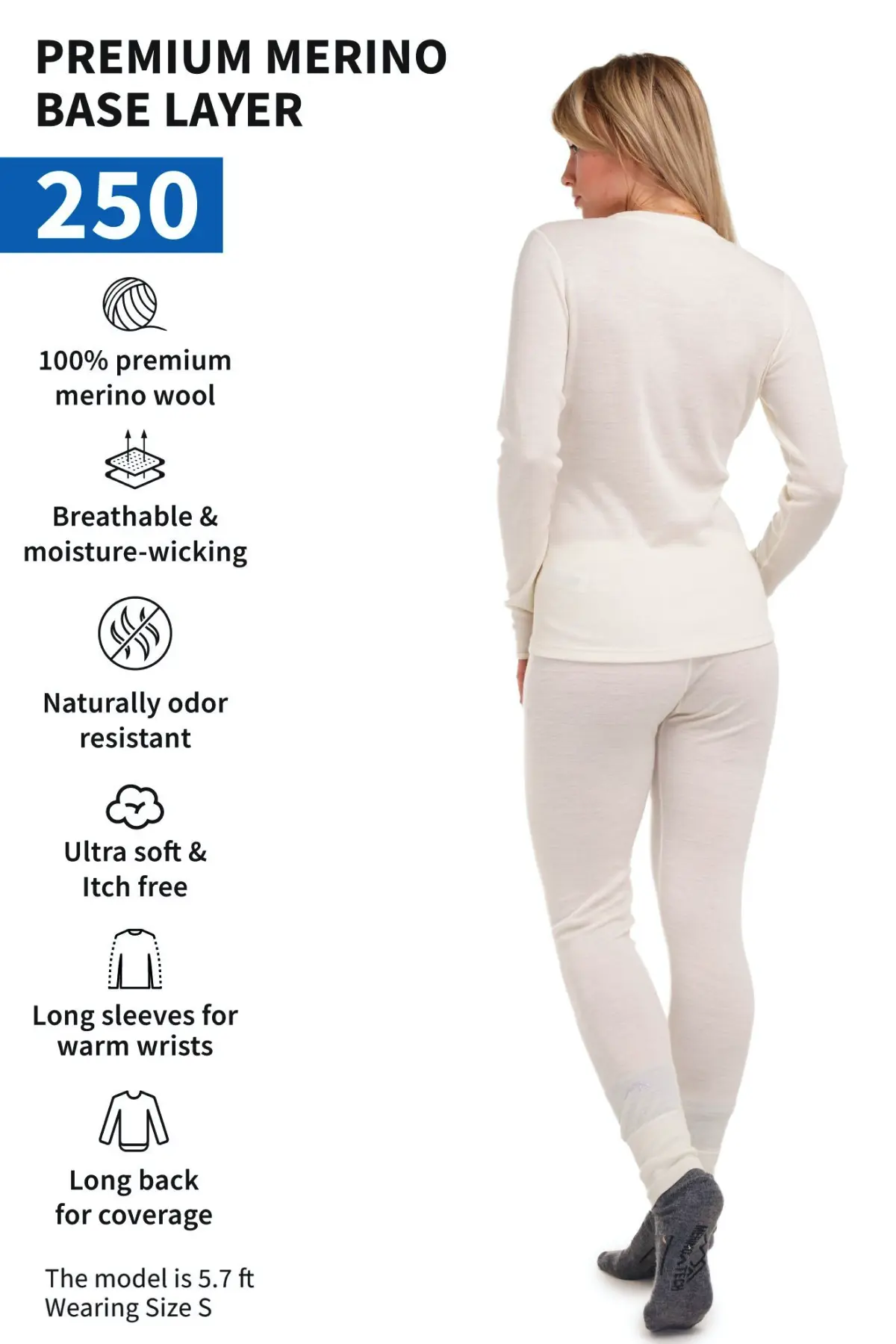 Women's Merino Thermal Set 250 Natural Merinos - Image 4