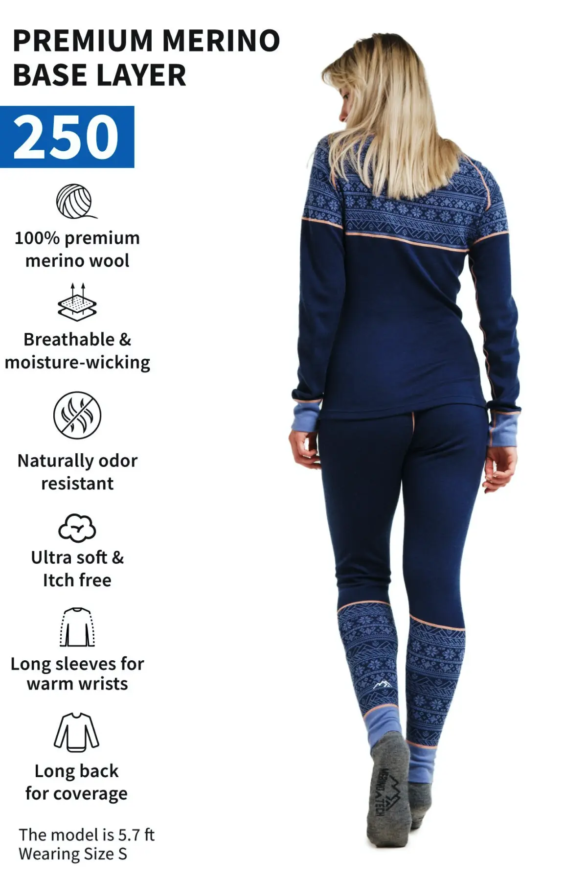 Women's Merino Thermal Set 250 Nordic Tale Berry - Image 4