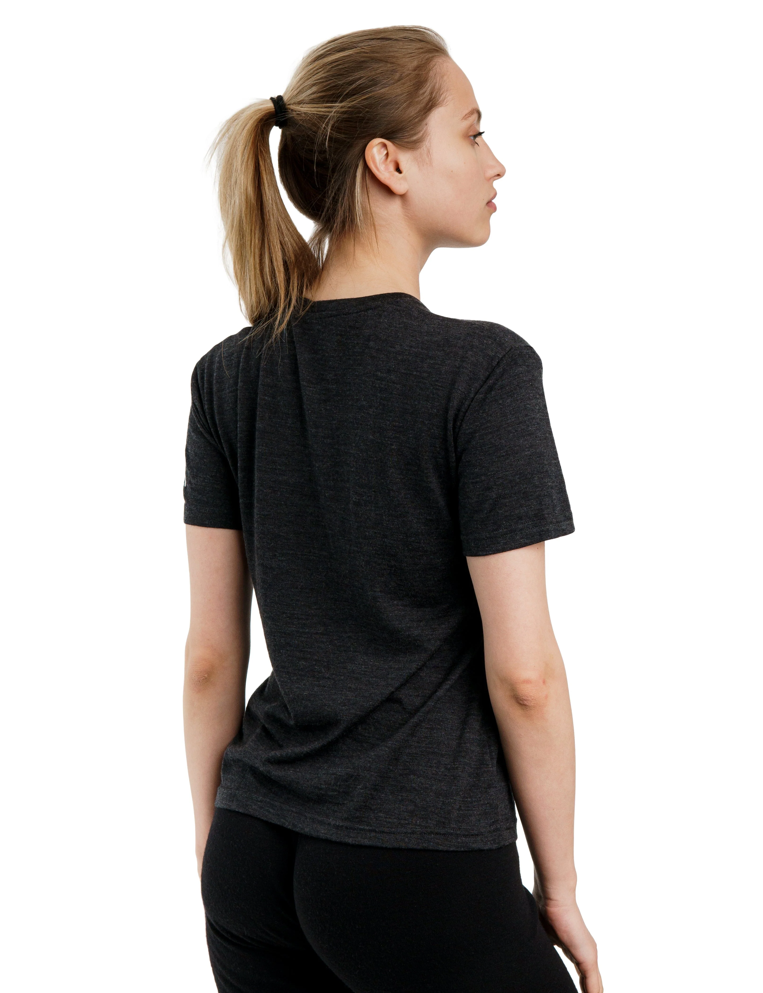 Women's Merino T-shirt 180 Heathered Black | Crewneck (+socks) - Image 2