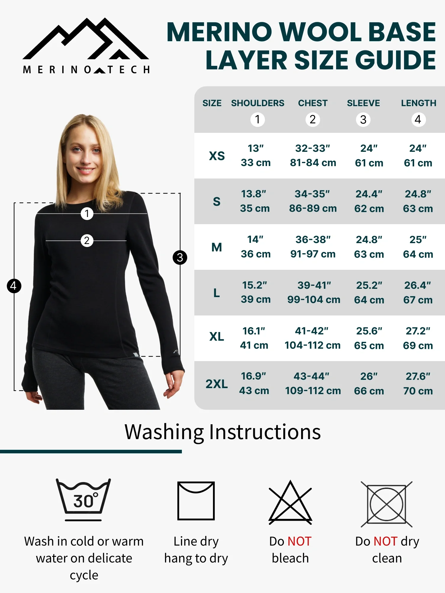 Women's Merino Long Sleeve 165 Charcoal - Image 4