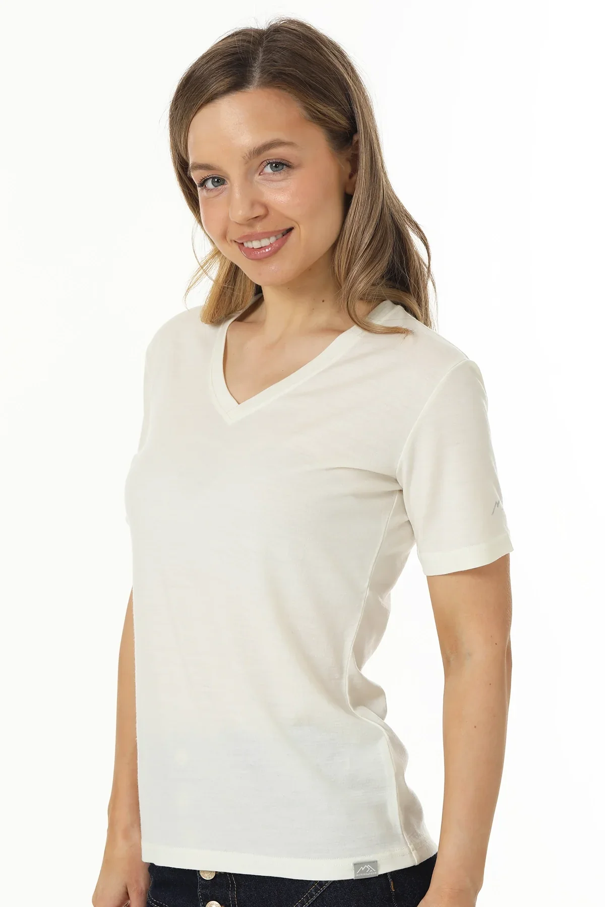 Women's Merino T-shirt 180 Creamy White | V-Neck (+socks) - Image 3