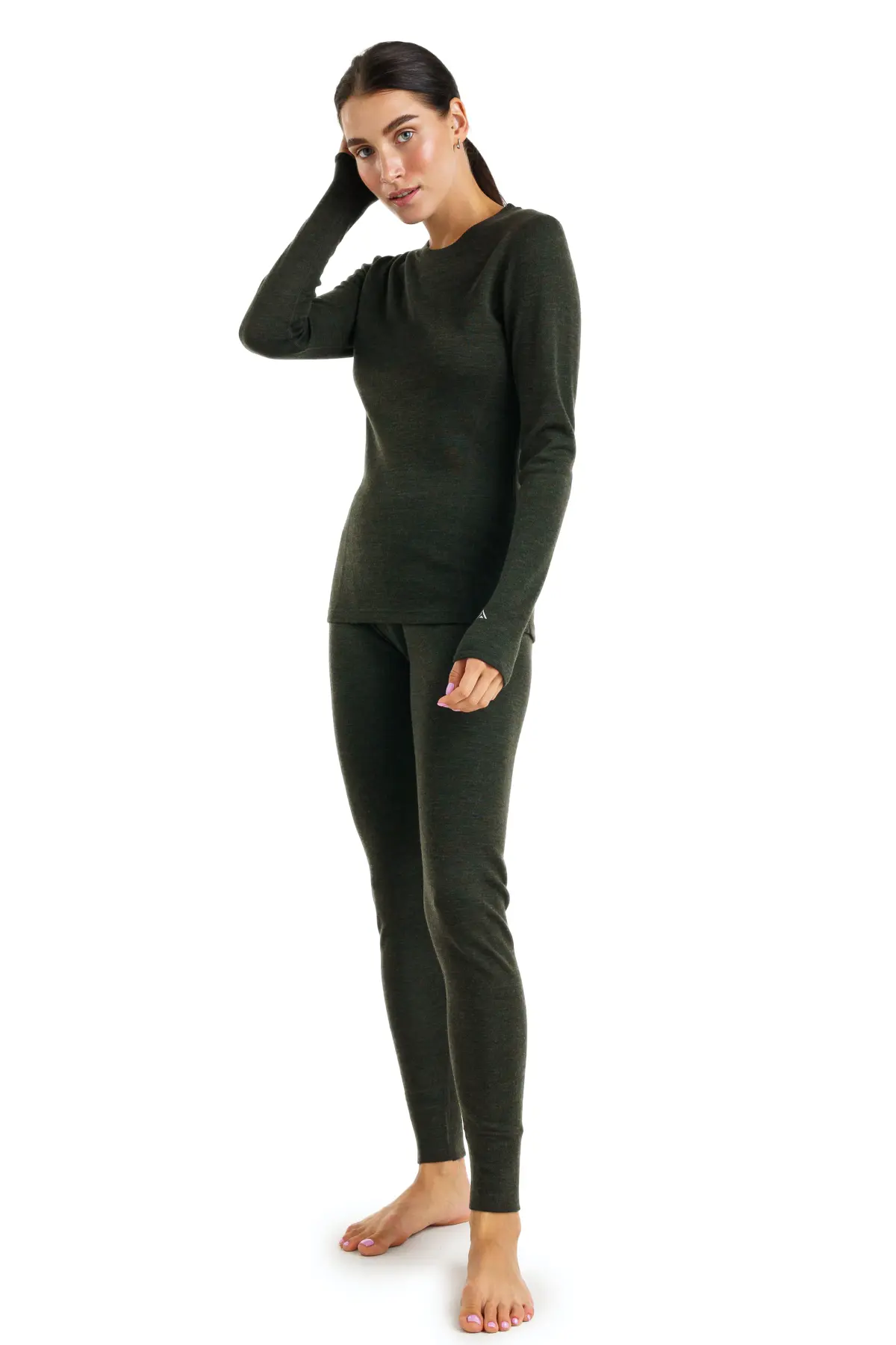 Women's Merino Thermal Set 320 Army Green - Image 3