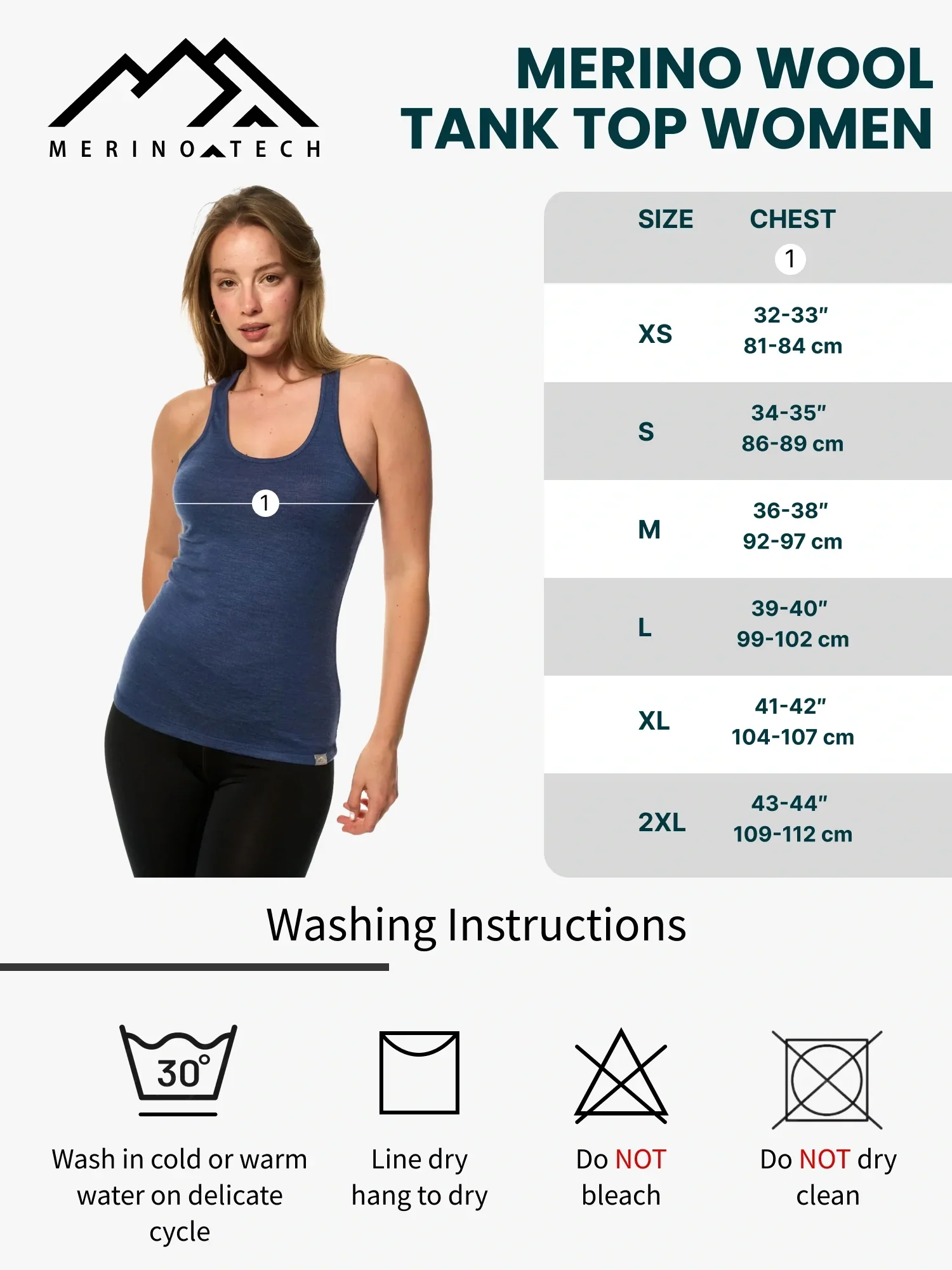 Women's Merino Wool Racerback Tank Top Black - Image 5