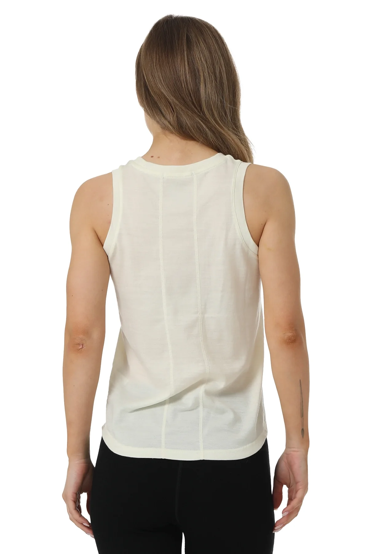 Women's Merino Wool Highneck Tank Top Off White - Image 2