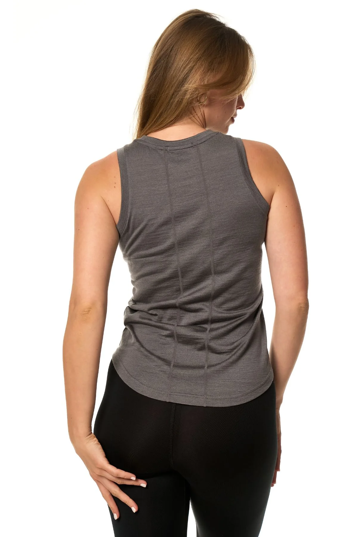 Women's Merino Wool Highneck Tank Top Perfect Grey - Image 2